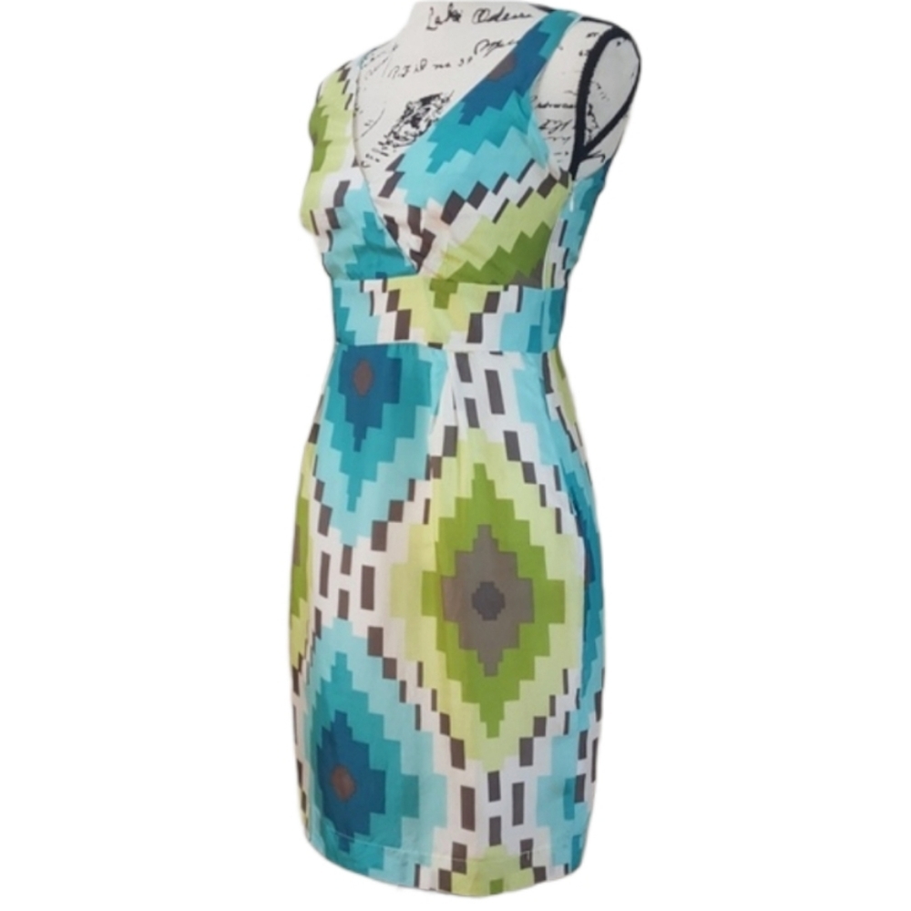 "liquid" sleeveless geometric silk dress